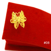 Load image into Gallery viewer, Vietnam Alluvial Gold All Over The Sky Star Han Edition Opening Adjustable Forefinger Female Flower Butterfly Ring Jewelry
