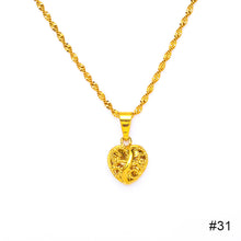 Load image into Gallery viewer, Gold Necklace Pawn Female Water Wave Chain Gold-plated Copper Creative Love Heart Pendant Necklace Gold Jewelry Pendant Necklace
