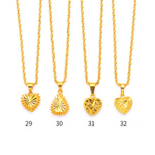 Load image into Gallery viewer, Gold Necklace Pawn Female Water Wave Chain Gold-plated Copper Creative Love Heart Pendant Necklace Gold Jewelry Pendant Necklace
