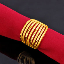 Load image into Gallery viewer, Alluvial Gold Ring Female Frosted Imitation Finger Hollow-out Adjustable Opening Long Ring Creative Jewelry Accessories
