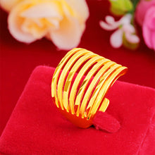 Load image into Gallery viewer, Alluvial Gold Ring Female Frosted Imitation Finger Hollow-out Adjustable Opening Long Ring Creative Jewelry Accessories
