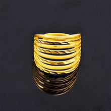 Load image into Gallery viewer, Alluvial Gold Ring Female Frosted Imitation Finger Hollow-out Adjustable Opening Long Ring Creative Jewelry Accessories
