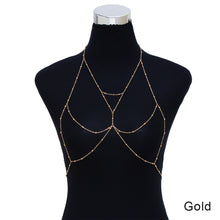 Load image into Gallery viewer, Fashion Metal Ladies Body Chain Sexy Style Chest Chain Hollow Out Bikini Ladies Women Breast Chain Body Decorative Jewelry
