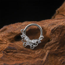Load image into Gallery viewer, Butterfly Nose Piercing Ring Nasal Septum Piercing Ring Titanium Steel Nose Stud Piercing NosePin Jewelry Women Men Accessories
