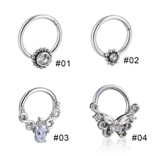Load image into Gallery viewer, Butterfly Nose Piercing Ring Nasal Septum Piercing Ring Titanium Steel Nose Stud Piercing NosePin Jewelry Women Men Accessories
