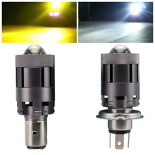Load image into Gallery viewer, Motorcycle Bulb H4/H6 BA20D 16W Dual Color Projector Lens Hi/Lo Light LED V11 Motorcycle Headlight
