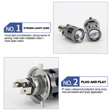 Load image into Gallery viewer, Motorcycle Bulb H4/H6 BA20D 16W Dual Color Projector Lens Hi/Lo Light LED V11 Motorcycle Headlight

