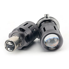Load image into Gallery viewer, Motorcycle Bulb H4/H6 BA20D 16W Dual Color Projector Lens Hi/Lo Light LED V11 Motorcycle Headlight
