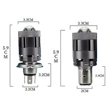 Load image into Gallery viewer, Motorcycle Bulb H4/H6 BA20D 16W Dual Color Projector Lens Hi/Lo Light LED V11 Motorcycle Headlight
