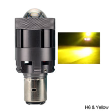 Load image into Gallery viewer, Motorcycle Bulb H4/H6 BA20D 16W Dual Color Projector Lens Hi/Lo Light LED V11 Motorcycle Headlight
