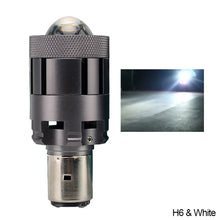 Load image into Gallery viewer, Motorcycle Bulb H4/H6 BA20D 16W Dual Color Projector Lens Hi/Lo Light LED V11 Motorcycle Headlight
