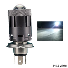 Load image into Gallery viewer, Motorcycle Bulb H4/H6 BA20D 16W Dual Color Projector Lens Hi/Lo Light LED V11 Motorcycle Headlight
