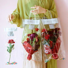 Load image into Gallery viewer, Multifunctional Rose Gift Bag Transparent Flower Bag Tote Bag with English Card for Wedding Party Mother's Day Flower box
