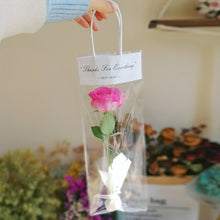 Load image into Gallery viewer, Multifunctional Rose Gift Bag Transparent Flower Bag Tote Bag with English Card for Wedding Party Mother's Day Flower box
