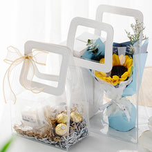 Load image into Gallery viewer, Multifunctional PVC Gift Bag Transparent Tote Bag Wedding Party Mother's Day Flower Gift Package Bag Shpping Makeup Bag
