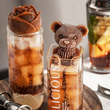Load image into Gallery viewer, Silicone Rose Bear Ice Cube Mold Celebrity Summer Ice Tea Coffee Milk Ice Maker Juice Bar Cocktail Wine Decoration Mold Tray Cafe Bar Tool

