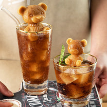 Load image into Gallery viewer, Silicone Rose Bear Ice Cube Mold Celebrity Summer Ice Tea Coffee Milk Ice Maker Juice Bar Cocktail Wine Decoration Mold Tray Cafe Bar Tool
