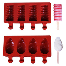 Load image into Gallery viewer, 4Cell/Cavity Silicone Ice Cream Mould DIY Popsicle Mold Ice Cube Tray Puck Popsicle Mold Chocolate Mold Tray
