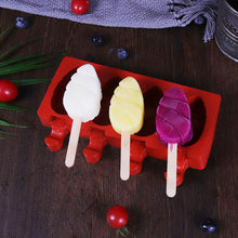 Load image into Gallery viewer, 4Cell/Cavity Silicone Ice Cream Mould DIY Popsicle Mold Ice Cube Tray Puck Popsicle Mold Chocolate Mold Tray
