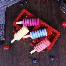 Load image into Gallery viewer, 4Cell/Cavity Silicone Ice Cream Mould DIY Popsicle Mold Ice Cube Tray Puck Popsicle Mold Chocolate Mold Tray
