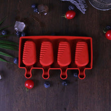 Load image into Gallery viewer, 4Cell/Cavity Silicone Ice Cream Mould DIY Popsicle Mold Ice Cube Tray Puck Popsicle Mold Chocolate Mold Tray
