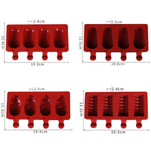 Load image into Gallery viewer, 4Cell/Cavity Silicone Ice Cream Mould DIY Popsicle Mold Ice Cube Tray Puck Popsicle Mold Chocolate Mold Tray
