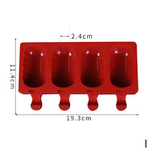 Load image into Gallery viewer, 4Cell/Cavity Silicone Ice Cream Mould DIY Popsicle Mold Ice Cube Tray Puck Popsicle Mold Chocolate Mold Tray
