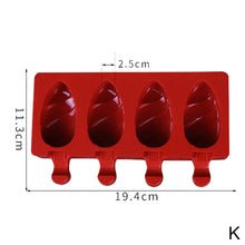 Load image into Gallery viewer, 4Cell/Cavity Silicone Ice Cream Mould DIY Popsicle Mold Ice Cube Tray Puck Popsicle Mold Chocolate Mold Tray
