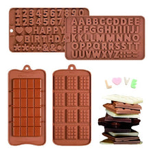 Load image into Gallery viewer, Letters Numbers Waffle Silicone Mold DIY Chocolate Cake Mold Baking Tray Dessert Pastry Cake Decorating Tools Ice Cube Mould
