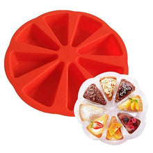 Load image into Gallery viewer, 8Cavity Round DIY Cake Mold 8 Slice Scone Bread Baking Mold Pizza Silicone Baking Tray Bakeware
