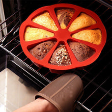 Load image into Gallery viewer, 8Cavity Round DIY Cake Mold 8 Slice Scone Bread Baking Mold Pizza Silicone Baking Tray Bakeware

