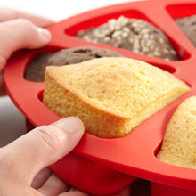 Load image into Gallery viewer, 8Cavity Round DIY Cake Mold 8 Slice Scone Bread Baking Mold Pizza Silicone Baking Tray Bakeware

