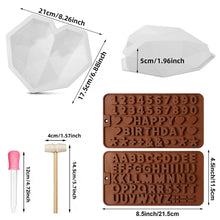 Load image into Gallery viewer, Large Silicone Diamond Heart Numbers Letters Alphabet Cake Mold Set Chocolate Fondant Cake Decoration Baking Tool Mousse Cake Dessert Candy Pastry Baking Accessories
