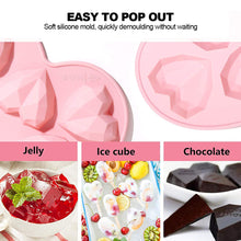 Load image into Gallery viewer, Large Silicone Diamond Heart Numbers Letters Alphabet Cake Mold Set Chocolate Fondant Cake Decoration Baking Tool Mousse Cake Dessert Candy Pastry Baking Accessories
