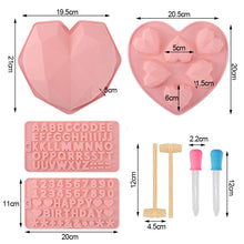 Load image into Gallery viewer, Large Silicone Diamond Heart Numbers Letters Alphabet Cake Mold Set Chocolate Fondant Cake Decoration Baking Tool Mousse Cake Dessert Candy Pastry Baking Accessories

