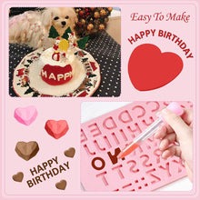 Load image into Gallery viewer, Large Silicone Diamond Heart Numbers Letters Alphabet Cake Mold Set Chocolate Fondant Cake Decoration Baking Tool Mousse Cake Dessert Candy Pastry Baking Accessories
