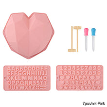 Load image into Gallery viewer, Large Silicone Diamond Heart Numbers Letters Alphabet Cake Mold Set Chocolate Fondant Cake Decoration Baking Tool Mousse Cake Dessert Candy Pastry Baking Accessories
