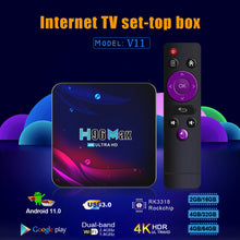 Load image into Gallery viewer, H96 MAX V11 TV Box Android TV Box 4K Youtube Media Player RK3318 Rockchip WIFI Smart Set Top Box Smart TV Box
