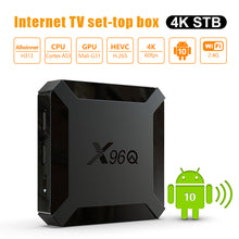 Load image into Gallery viewer, X96Q Android 10.0 4K TV BOX Allwinner H313 Quad Core WIFI Network HD Smart Media Player Mini Set Top Box

