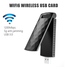 Load image into Gallery viewer, 5G Dual Frequency Free Drive Wireless Network Card 1200M USB 3.0 Wireless Laptop PC Computer Wifi Receiver

