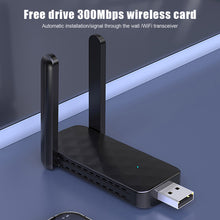 Load image into Gallery viewer, 300M USB Wireless Network Card Free Drive High Speed Wifi Transmitter Receiver for Win XP/7/8/8.1/10
