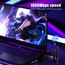 Load image into Gallery viewer, 1800M Wifi 6 High Speed USB Wireless Network Card Free Drive Transmitter Receiver for Win 7/10/11 Computer Laptop
