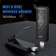 Load image into Gallery viewer, Wifi 6 Wireless Card 1800M USB Adapter Dual Band High Gain 5G/2.4GHz WiFi Network Card Receiver Transmitter

