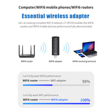 Load image into Gallery viewer, Wifi 6 Wireless Card 1800M USB Adapter Dual Band High Gain 5G/2.4GHz WiFi Network Card Receiver Transmitter
