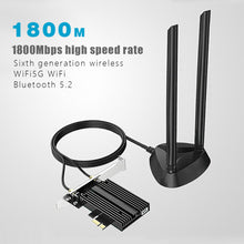 Load image into Gallery viewer, WiFi6 1800M Wireless Adapter Network Card 5G/2.4GHz WiFi OFDMA Technology PCI-E Bluetooth-compatible 5.2 Transmitter
