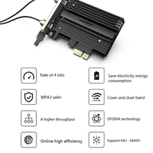 Load image into Gallery viewer, WiFi6 1800M Wireless Adapter Network Card 5G/2.4GHz WiFi OFDMA Technology PCI-E Bluetooth-compatible 5.2 Transmitter
