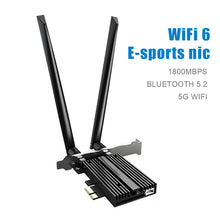 Load image into Gallery viewer, Bluetooth-compatible 5.2 WiFi6 1800M Wireless Adapter 6G/2.4GHz WiFi OFDMA Technology PCI-E Network Card Transmitter
