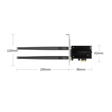 Load image into Gallery viewer, Bluetooth-compatible 5.2 WiFi6 1800M Wireless Adapter 6G/2.4GHz WiFi OFDMA Technology PCI-E Network Card Transmitter
