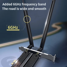 Load image into Gallery viewer, 3000M WiFi6E PCI-E Tri-band Computer Built-in Gaming Network Card Bluetooth-compatible 5.2 5G/2.4GHz WiFi Wireless Adapter
