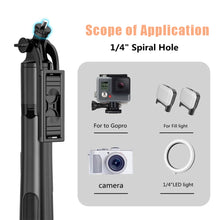 Load image into Gallery viewer, Wireless Selfie Stick Bluetooth-compatible Foldable Tripod With Fill Light Shutter Remote Control For Action Camera Smartphone
